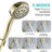 5 Mode Adjustable Handheld Shower - Abs, Strong Spray Performance, Removable Water , Wall Mounted, Round Shape Head With Functions Polished Golden, Fine Copper Swivel Bracket, Flow, Includes Hose-118625829