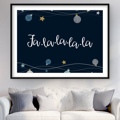 Fa-la-la-la-la Song Kitchen Blue Framed Matted Print | Decor