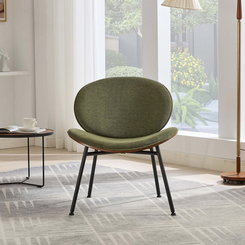 Fauteuil d'appoint rembourré Anson, Tissu vert