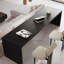 Bureau d'écriture rectangulaire en bois massif noir-2104970727
