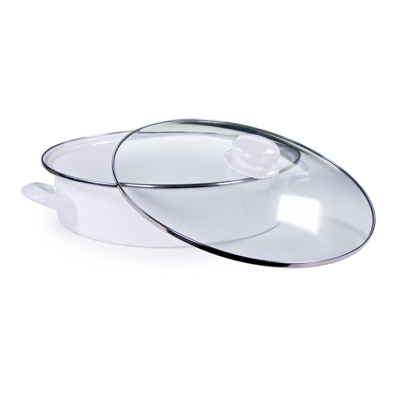 Solid White Small Saute Pan, 5 qt., Solid White Textured