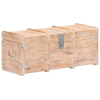 Storage Chest Storage Box Trunk with Lock for Bedroom Solid Wood Acacia