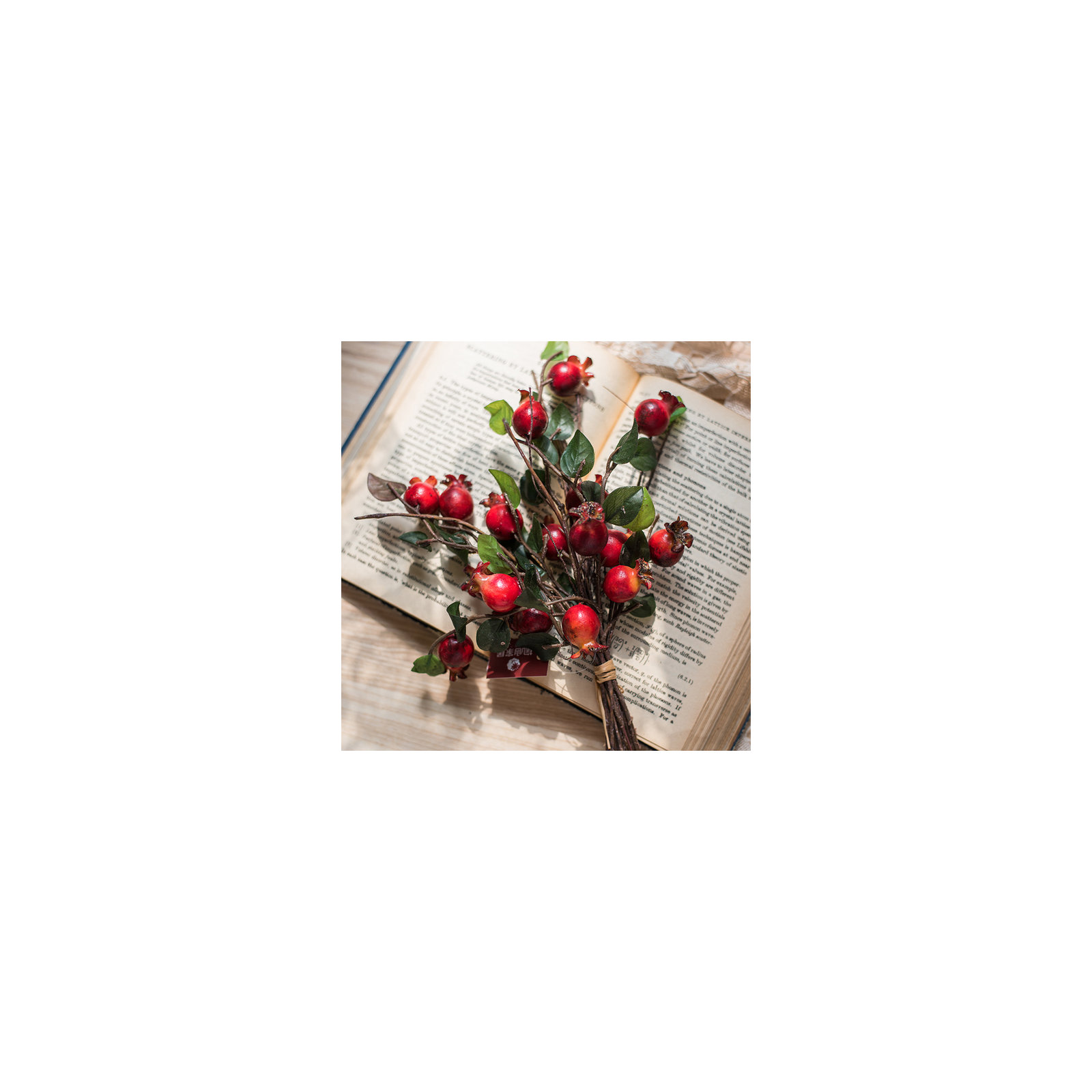 Rustic Artificial Pomegranate Fruit Stem