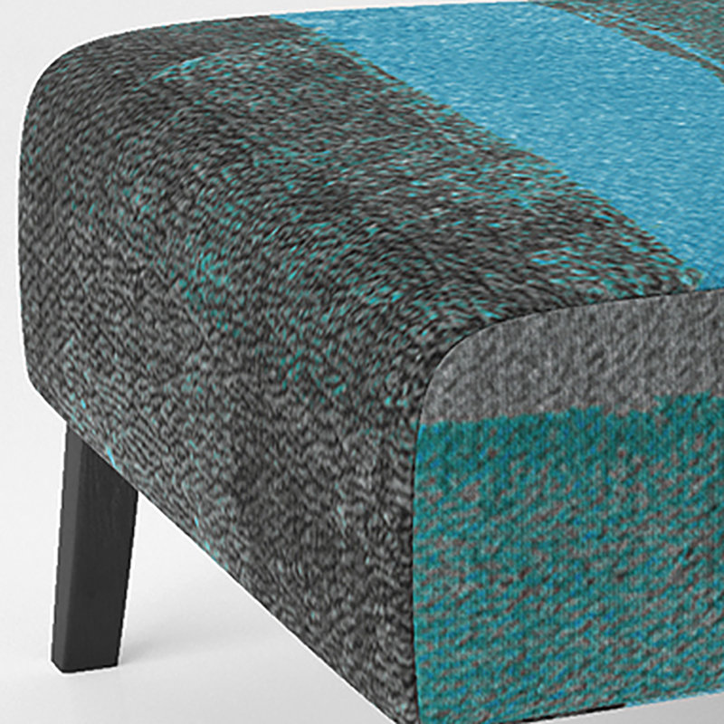 Brechta Vibrant Curve Design II - Velvet Upholstered Modern Slipper Chair, Turquoise/Black