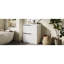 Meuble-lavabo blanc de 30 po avec solution de rangement intelligente, 17,5 po de long, aspect fonctionnel, tiroirs à extension et tiroir à fermeture en douceur-1363656968