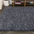 Felicdad Shag Plush Denim Blue Rug-1233603490