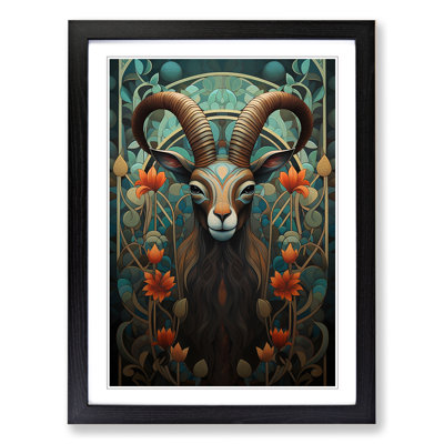 Goat Art Deco Art - Framed Print
