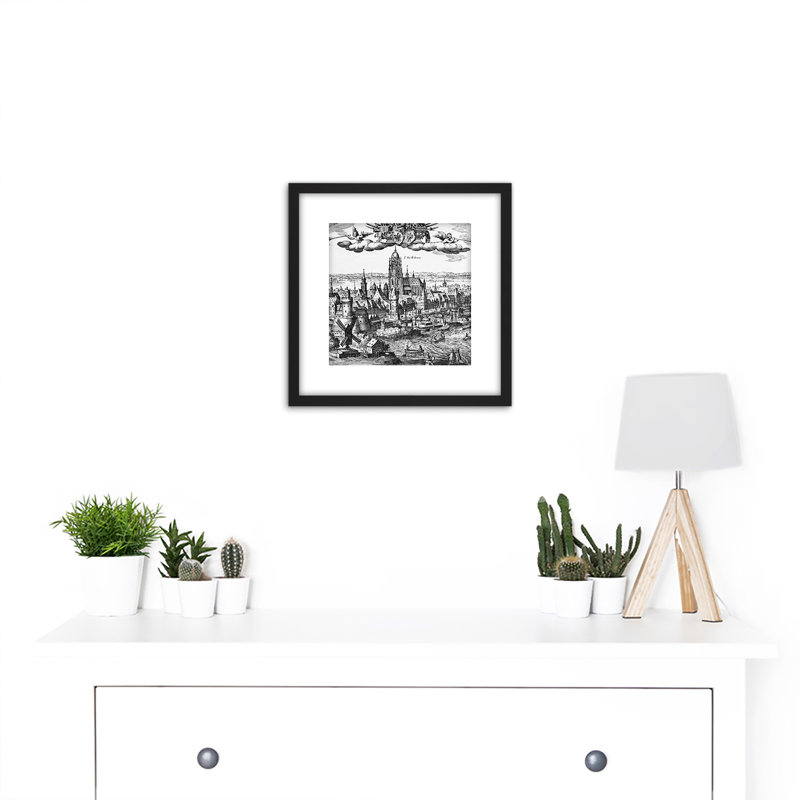 Map Antique Merian 1618 Frankfurt Am Main Plan Reproduction - Single Picture Frame Painting