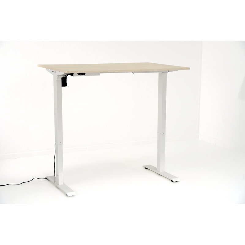 Fawcett Adjustable Metal Base Standing Desk, 72cm H x 120cm W x 80cm D, White