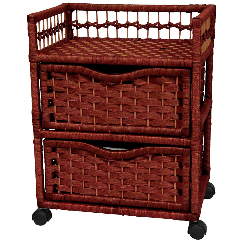 Commode de rangement à 2 tiroirs Aimee, Acajou