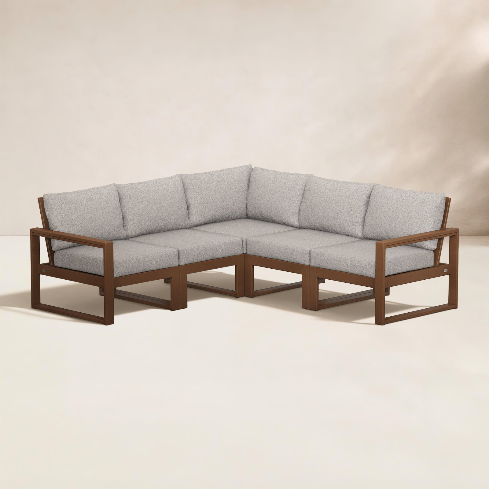 POLYWOOD® Edge 85" Patio Sectional, Granite, Teak