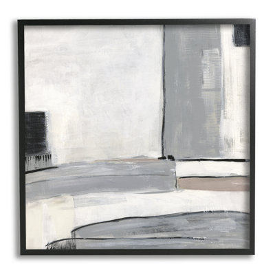 Abstrait, formes géométriques grises, estampe numérique de Sally Swatland