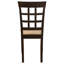 Ensemble de 2 chaises d'appoint en bois brun chaud avec sièges rembourrés beiges, dossier en treillis pour l'élégance de la salle à manger