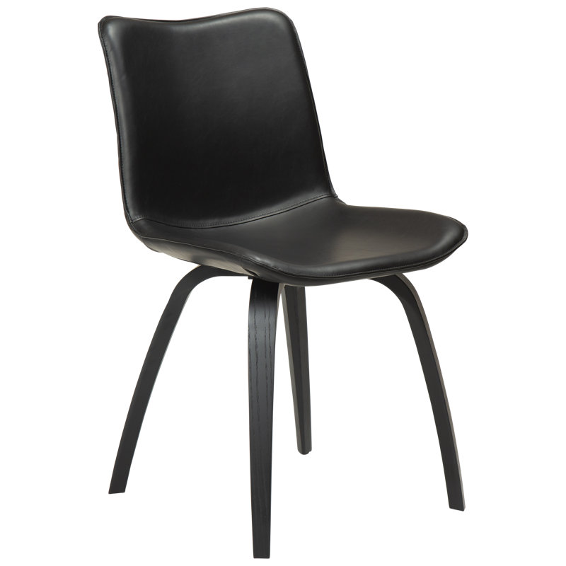 45cm H Polyester Blend Upholstered Dining Chair, Black, Black