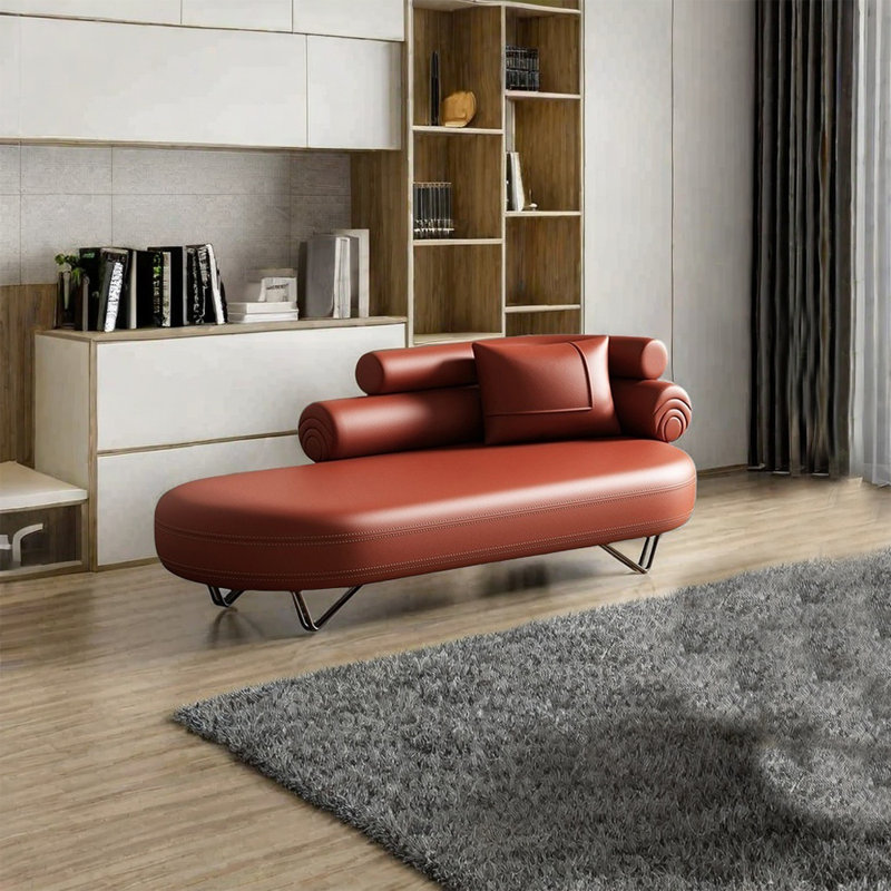 Fauteuil inclinable en éponge confortable à haute élasticité, Orienté à droite, Rouge brique