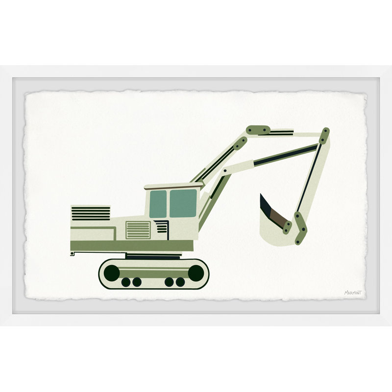 «Braggs Backhoe Excavator», reproduction encadrée, H 20 po x l 30 po x P 1,5 po