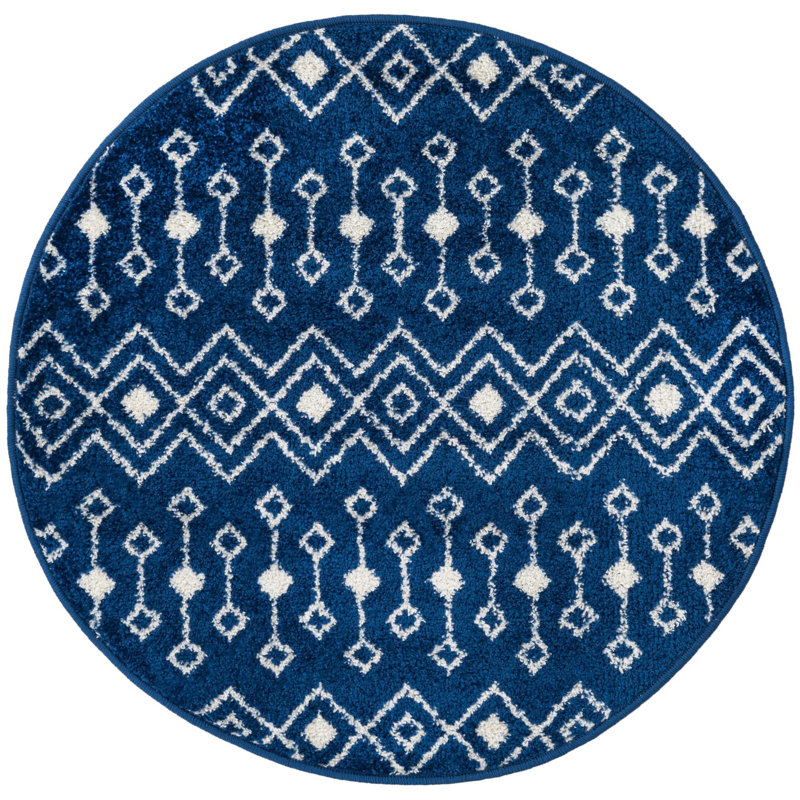 Geometric Indoor Rug, Round 3'3"