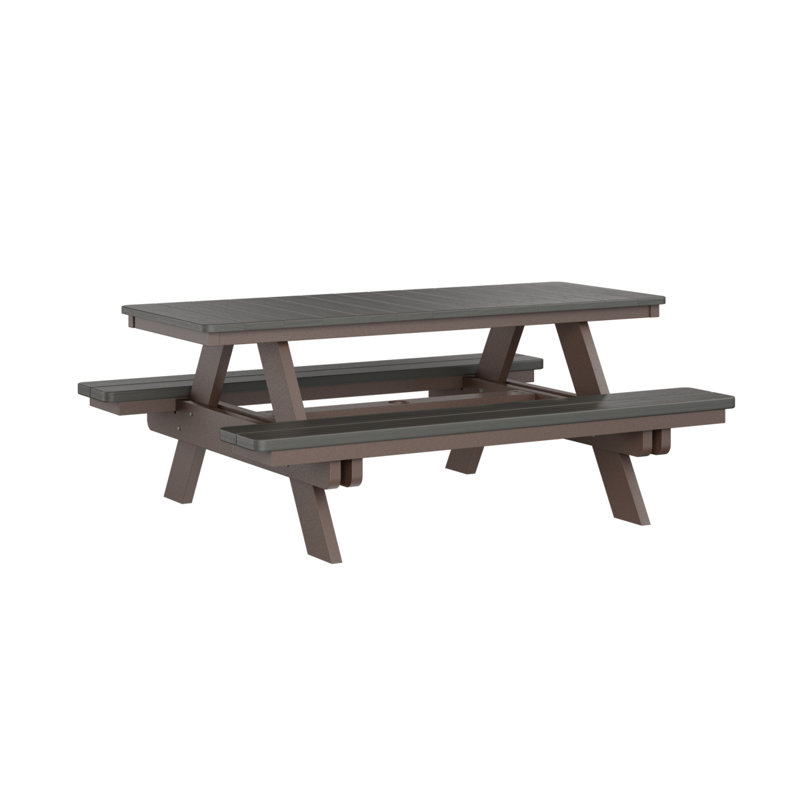 Berlin Gardens Ada Rectangular Picnic Table, Coastal Gray Top/Chocolate Brown Base