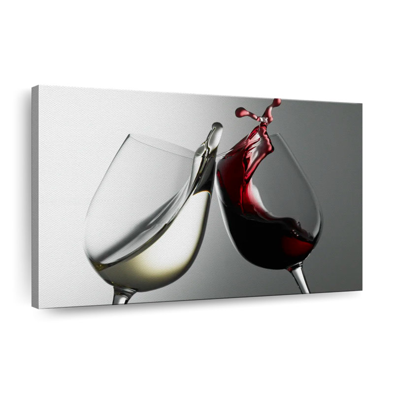White And Red Wine Canvas Print, 48" H x 32" W x 1.25" D
