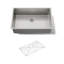 Strive 29" L x 18-5/16" W x 9-5/16" Under-Mount Medium Single Bowl Kitchen Sink with Basin Rack