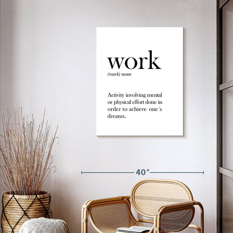 " Work Definition " Print, 35" H x 28" W x 1.25" D
