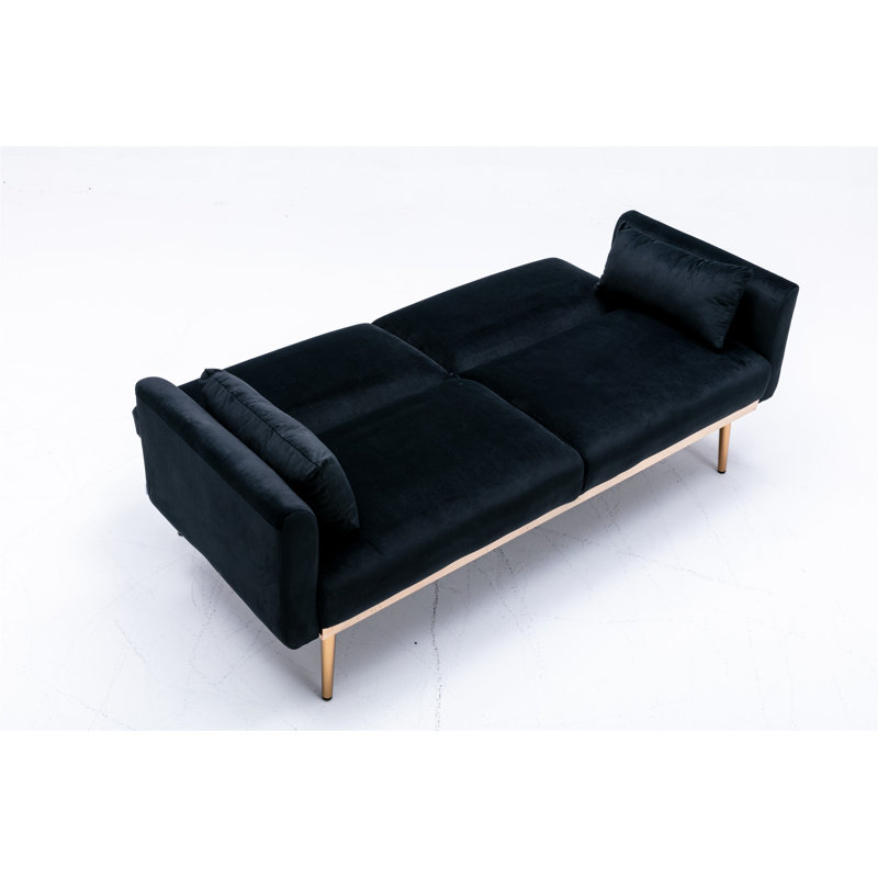 HY 68,51 po Causeuse en velours, Noir