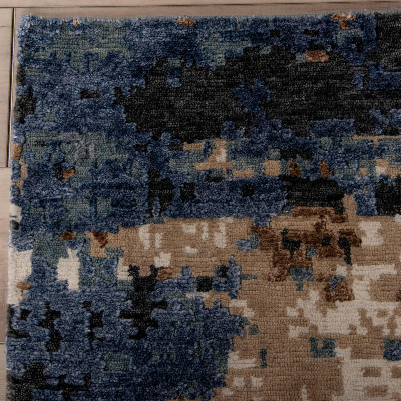 Tapis en laine noué à la main, Tapis de couloir 4 pi 6 po x 9 pi