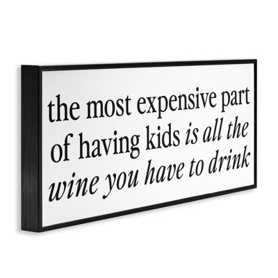 Expensive Kids Funny Wine Humor Framed Giclee, design by Lettered and Lined