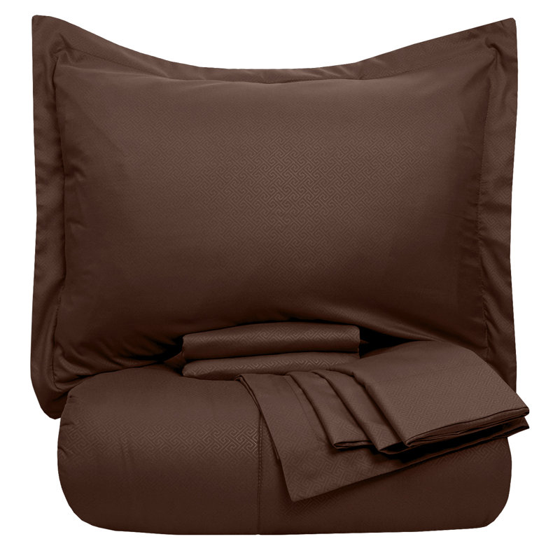 Queen Chocolate Down Alternative Microfiber Bed in a Bag Set