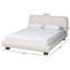 Lit plateforme en velours plissé Kyrelle Baxton Studio Emsley