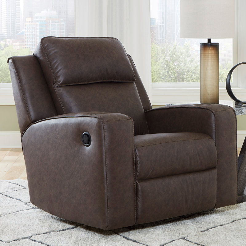 Fauteuil inclinable en cuir Stockley, Similicuir brun