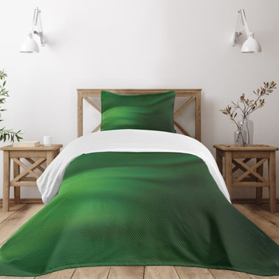 Ambesonne Forest Green Bedspread Set Green Ombre Effect Forest Green Pale Green