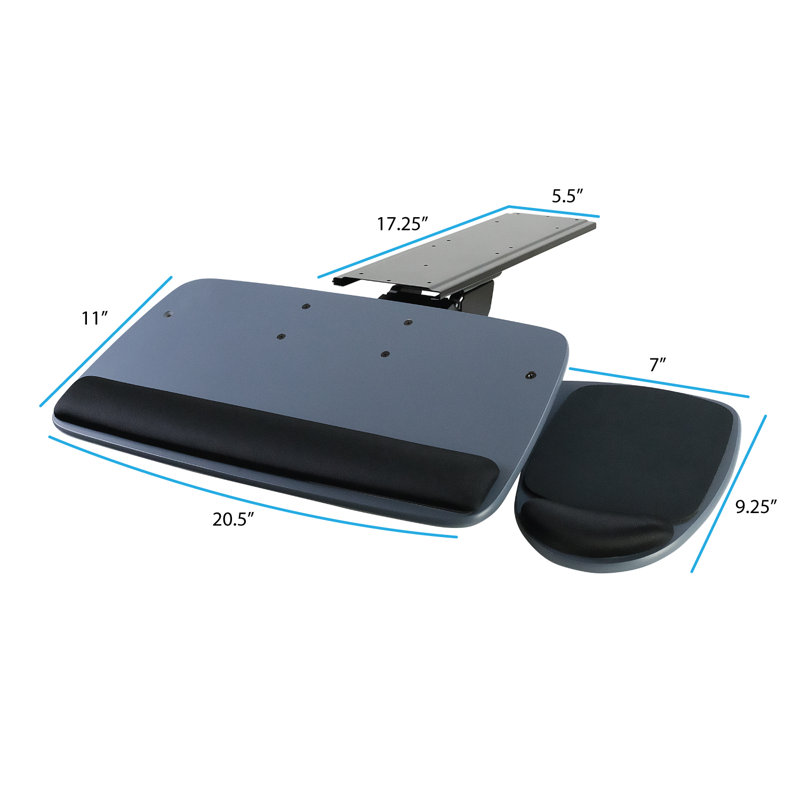 Montez-le! Plateau de clavier et plateau de souris réglables sous le bureau avec repose-poignet ergonomique