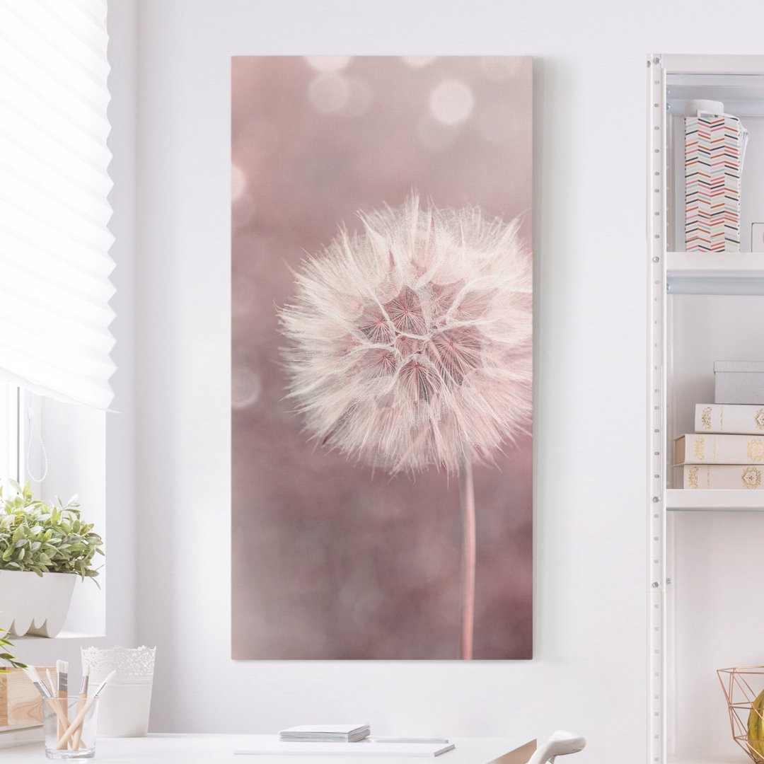 Leinwandbild Rosa Pusteblume von Andrea Haase