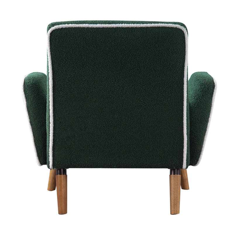 Fauteuil d'appoint rembourré en peluche, Green Teddy