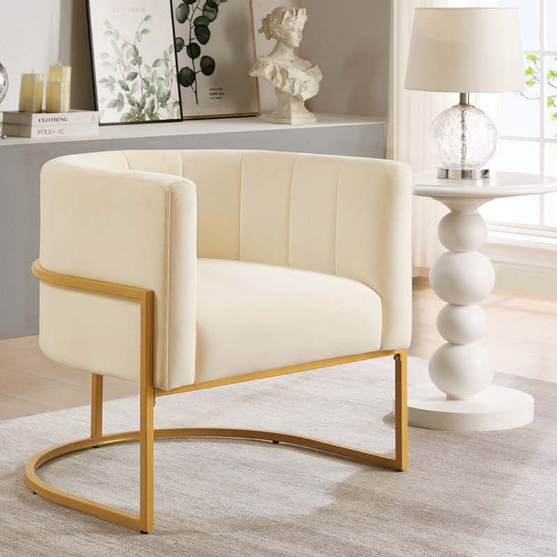 Chaise de salle à manger Lamprini, Crème