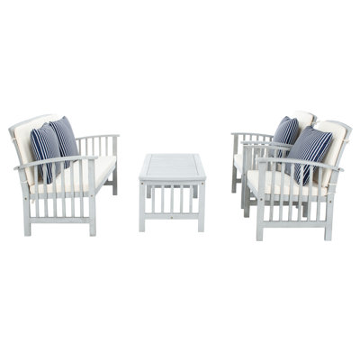 Kuhn 4 Piece Sofa Seating Group with Cushions by Longshore Tides