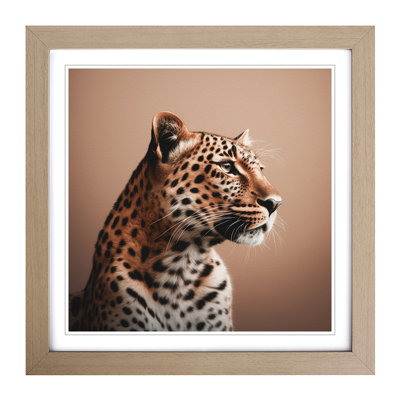 Leopard Minimalism - Single Picture Frame Print on Wood