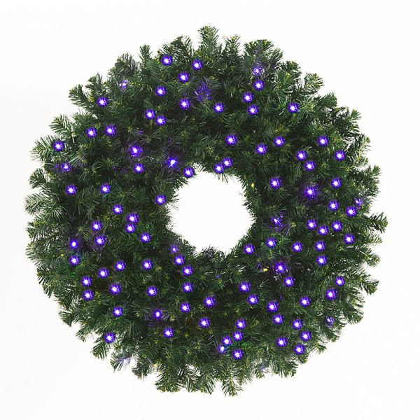 Couronne de 36 po avec lumières DEL concaves Sierra (vert), Green