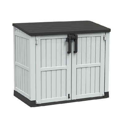 Extra Large Outdoor Deck Storage Box 233 Gallon Durable, Weatherproof & Lockable Resin Cabinet for Patio & Garden