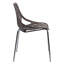 Chaise de salle à manger empilable Hadda avec dossier à découpes florales et pieds en acier inoxydable-1697409758