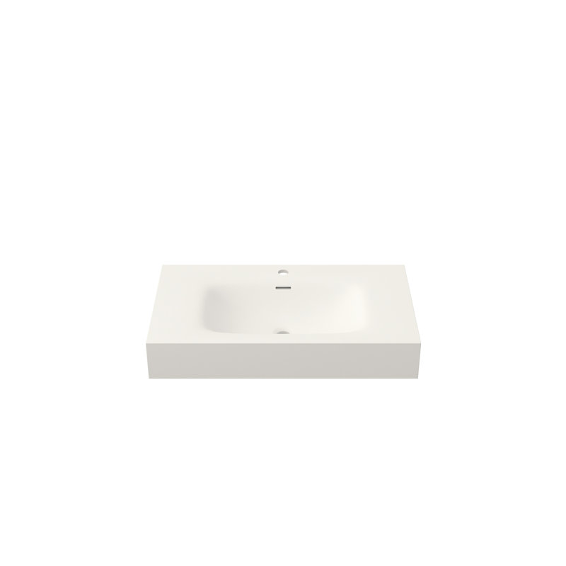 Stone Resin Solid Surface Bathroom Basin - Matte White, 5.25 In Height, 17.83 Width, 31.06 Depth, 33.7 Lb Long Lasting Durability, Easy Maintenance, Adaptable Installation Sink For Smooth Drainage,