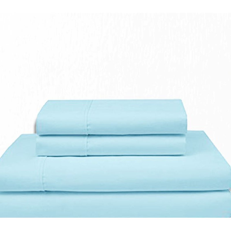 Ensemble de draps en micro-fibre, Ensemble de draps pour grand lit + drap-housse + 2, Bleu clair