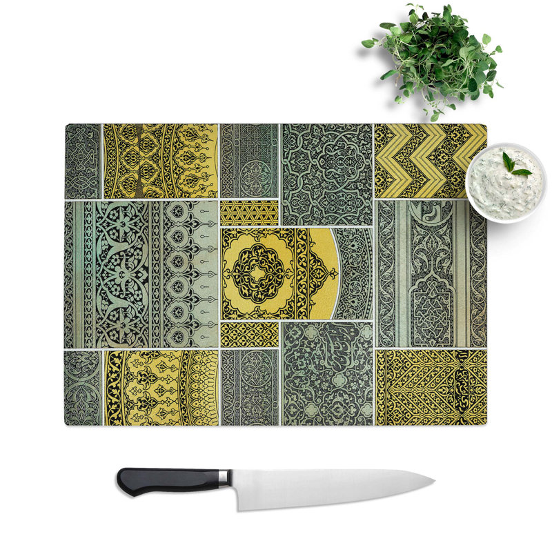 Tempered Glass Persian Pattern by Albert Racinet Chopping Board, 39 cm W x 28.5 cm L