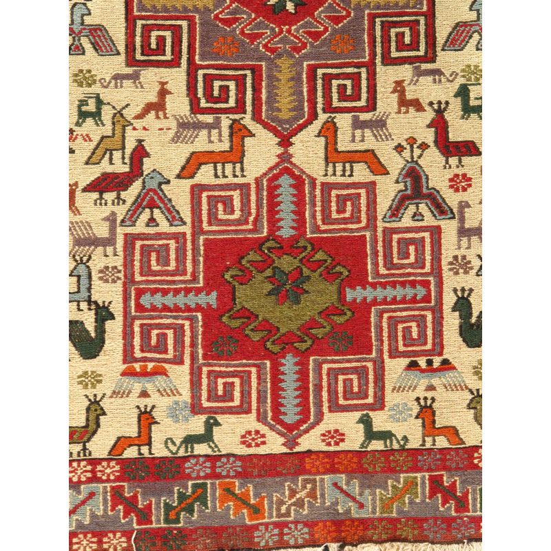 Mikasia Oriental Area Rug in Ivory