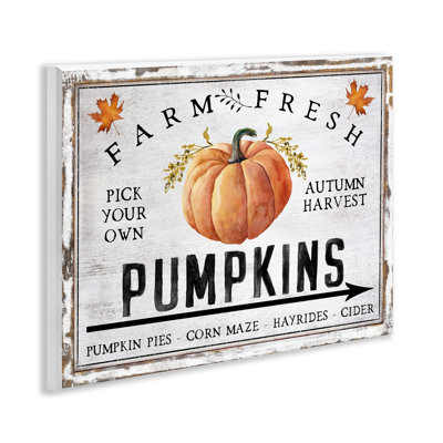 «Farm Fresh Pumpkin», art mural sur toile par Creatif Belle