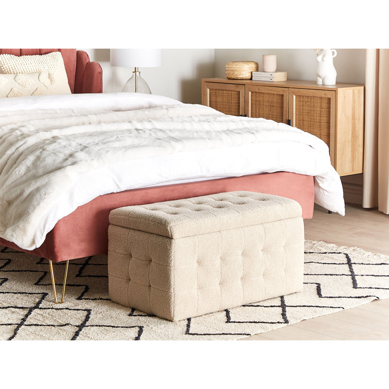 Sanatoga 72cm Wide Tufted Rectangle Solid Colour Ottoman with Storage