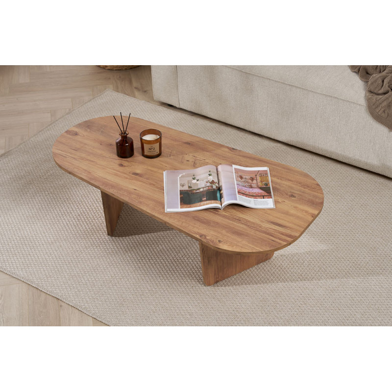 Modern Coffee Table, Atlantic Pine Color, 51.2 x 15.7 x 25.6 inches | 100% Melamine Coated Particle Board, Thickness: 0.7 inches | Stylish and Durable Design for Living Room, Perfect for Contemporary Spaces
