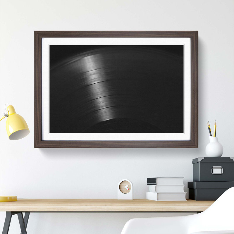 Grooves of the Vinyl Record - Picture Frame Photograph Print, 36cm H x 48cm W x 2cm D, Walnut Framed