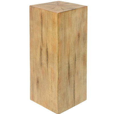 Wood-Look End Table, 32.88" Tall, Natural Color Selection Feature, Indoor Outdoor Adaptation, Mix-And-Match With Other Decor Items For Decorative Display Table Wood-Like Appearance Design High,
